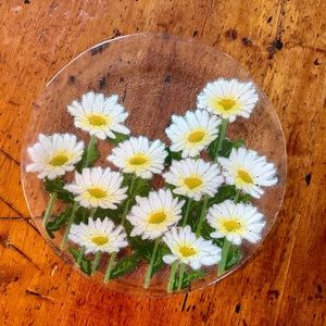 Peggy Karr Glass Daisy Plate